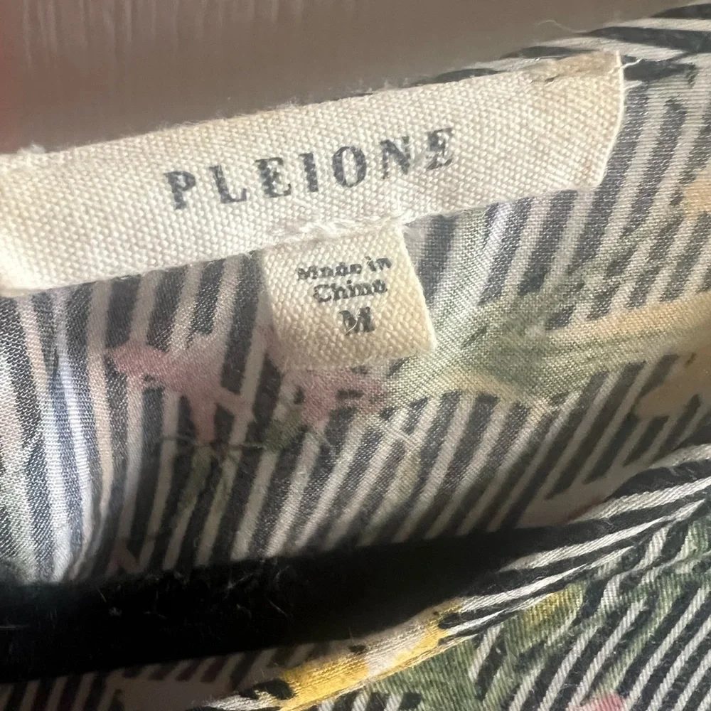 Pleione Multicolor Floral Striped Blouse - Picture 3 of 3